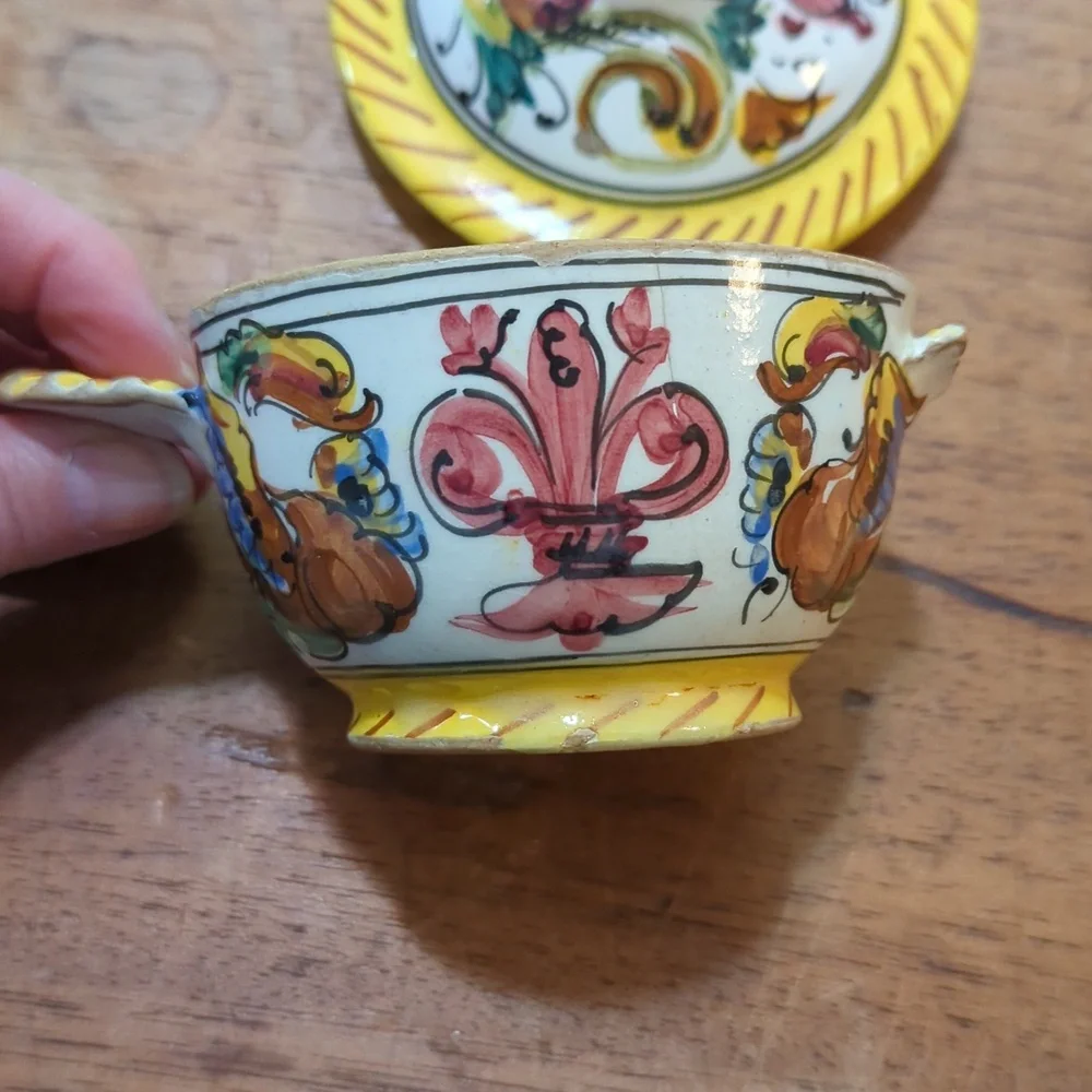 Mid Century Italian Majolica Milk And Sugar - Picture 8 of 15